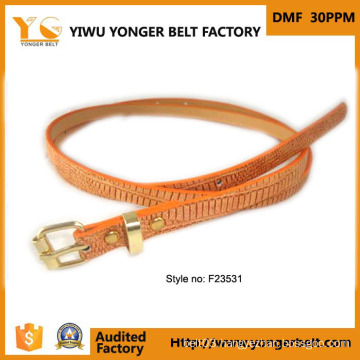 Cute New Style Orange Girls Fashion Cheap Skinny Belt for Promotion